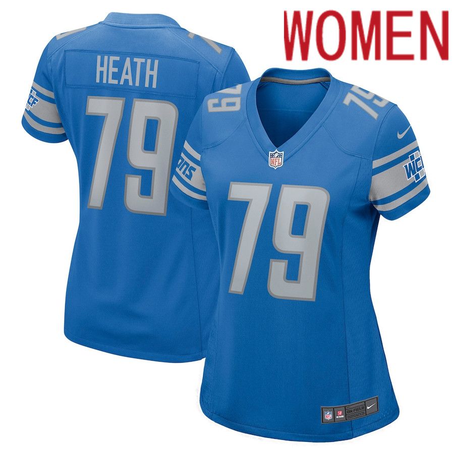 Women Detroit Lions 79 Joel Heath Nike Blue Nike Game NFL Jersey
